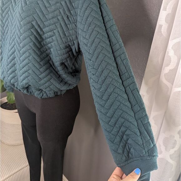 Teal Quilted Sweatshirt A New Day - Picture 5 of 7